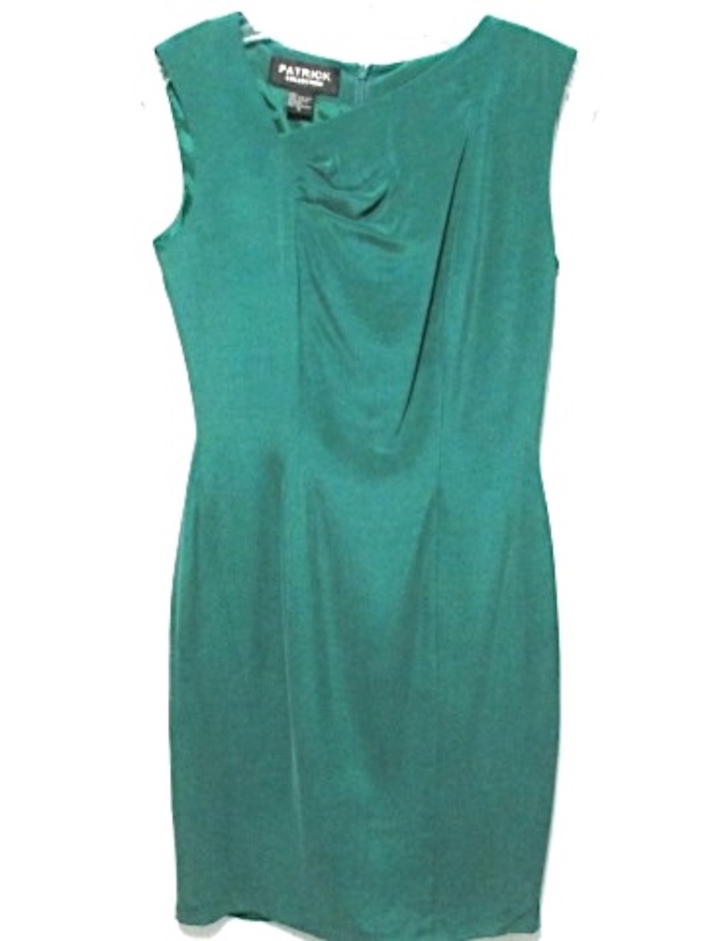 Patrick Collection NWOT Y2K Asymmetrical Teal Silk Dress, Size 4